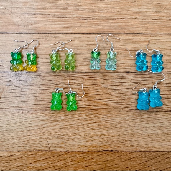.925 STERLING SILVER Gummy Bear earrings - Picture 4 of 5